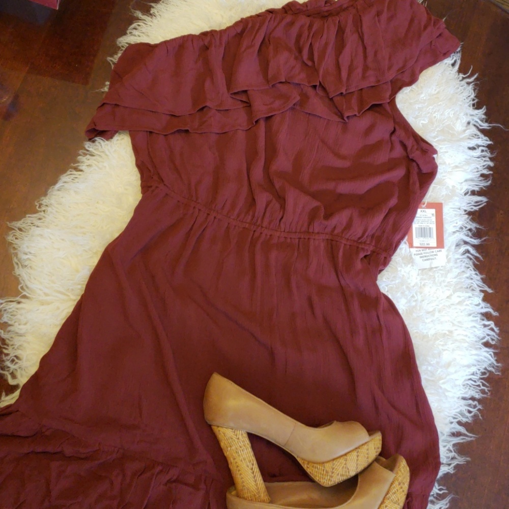 One Shoulder Ruffle Dress - Picture 7 of 7